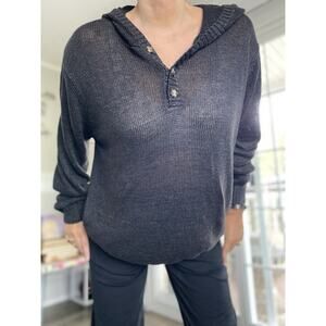 VINCE Knit 100% Linen Hoodie XL